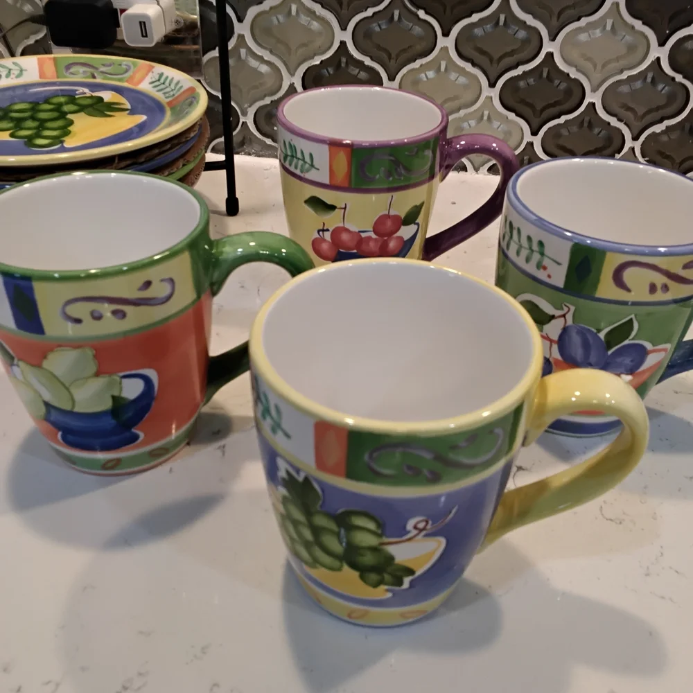 9 Pieces Colorful Ceramic Set with Stand - Picture 7 of 8